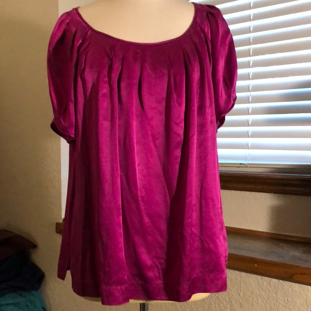 Magenta silk blouse